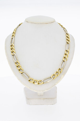 585 Bicolor-Gold Figarokette Herren - 67,5 cm