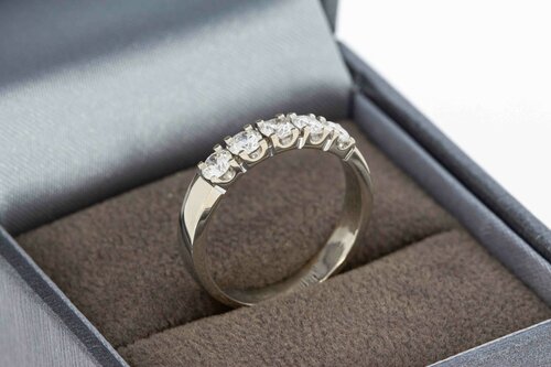 Goldring Damen 585 Weißgold mit Diamant - Ringgröße 51