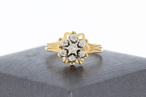 Vintage Goldring Damen 750 mit Diamant - Ringgröße 55