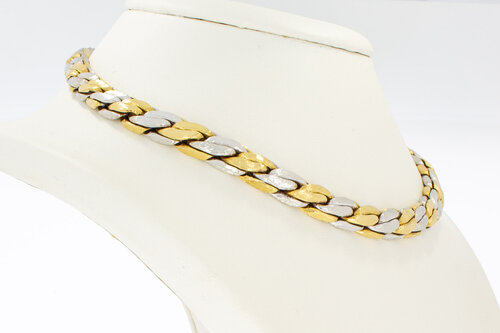 Geflochtene Kette 750 Bicolor-Gold - 61,5 cm